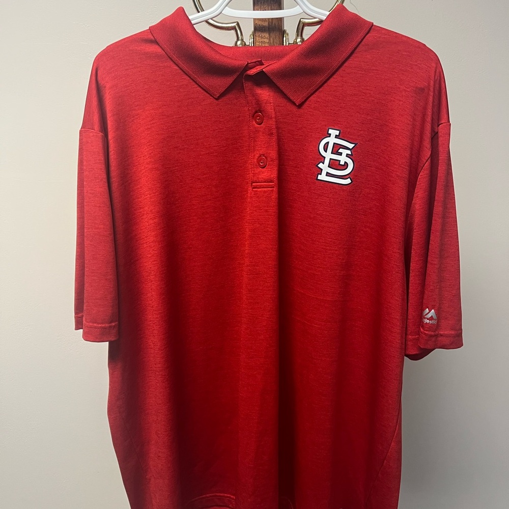 Red St Louis Cardinals Polo Shirt with Logo